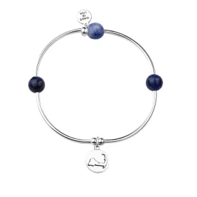 Cape Cod | Soft Bangle Charm Bracelet | Sodalite - Inner Peace