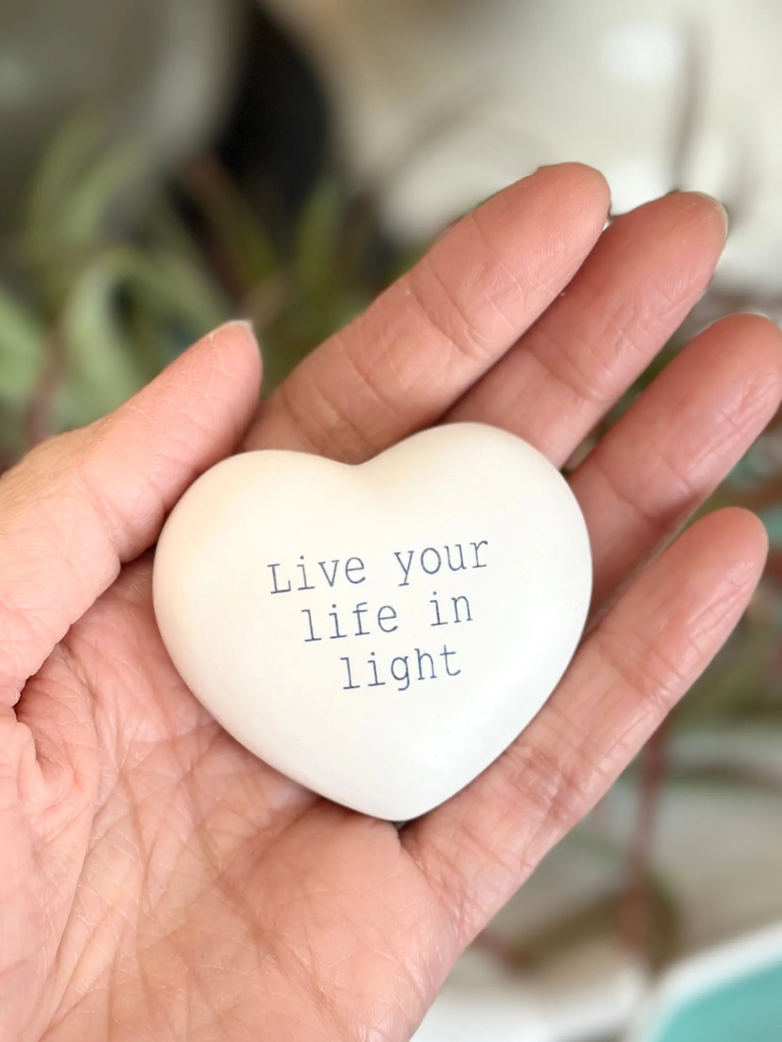 Ceramic Heart Peace and Love Token