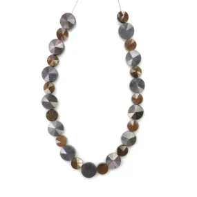 CHOCOLATE SILVER Sheen SAPPHIRE Gemstone Loose Beads : 49.45cts Natural Untreated Sapphire Round Briolette Step Cut 7" 6mm-8mm (With Video)