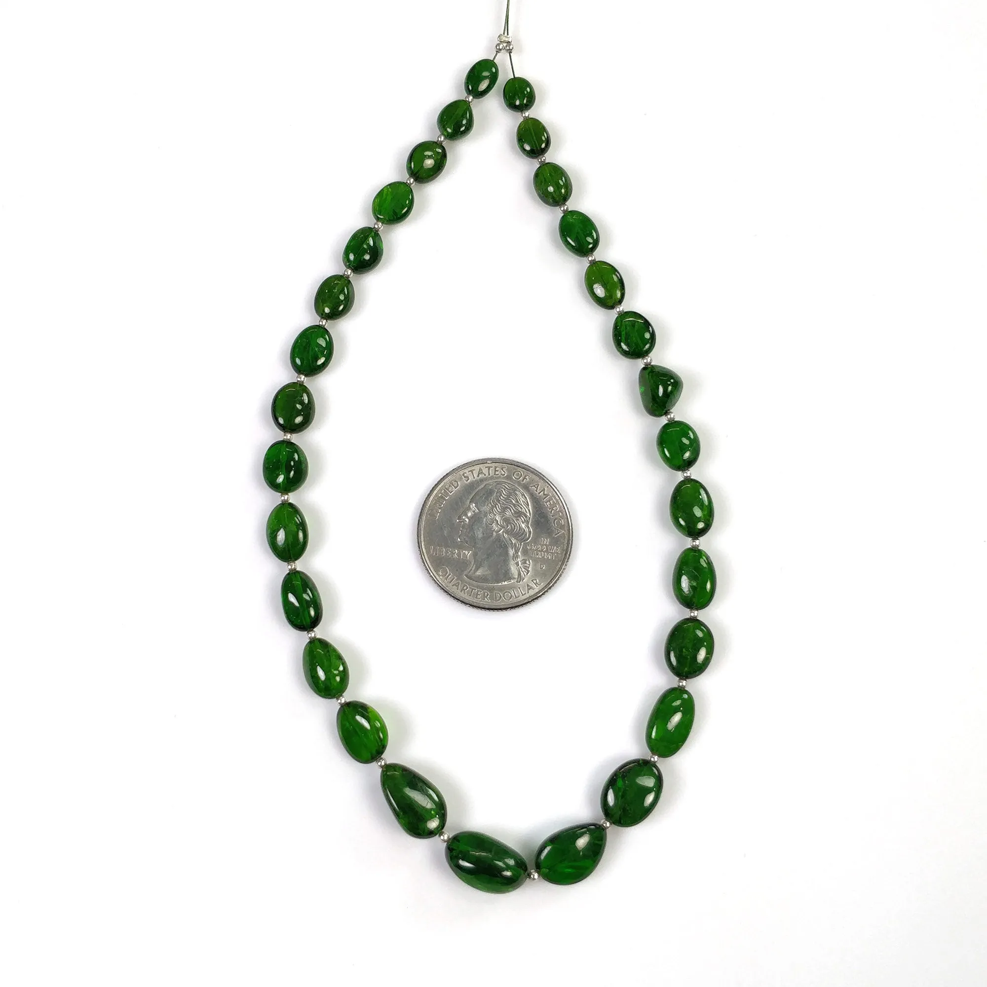 CHROME DIOPSIDE Gemstone Loose Beads : 70.50cts Natural Green Diopside Uneven Plain Nuggets 6*5mm - 12*8mm 11.5" (With Video)