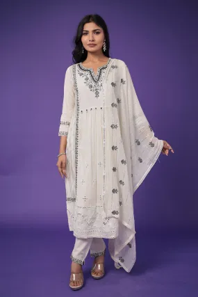 Cotton Kurta Set Stitched with Embroidered work