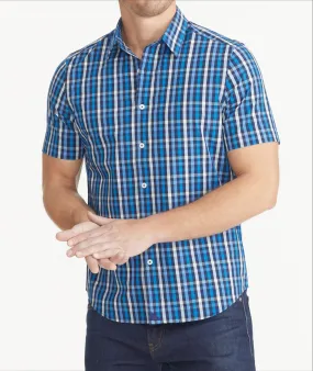 Cotton Stretch Short-Sleeve Check Shirt