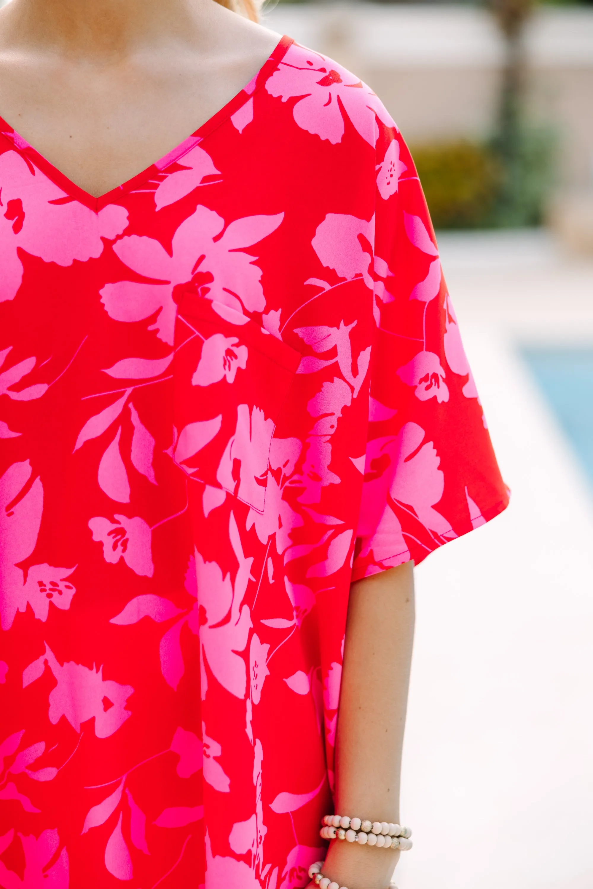 Couldn't Be Better Red Floral Top