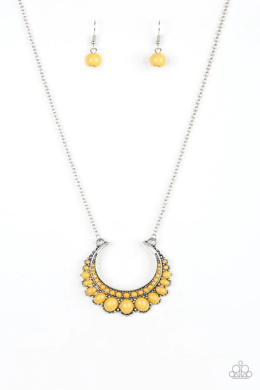 Count To Zen Silver and Yellow Necklace - Paparazzi Accessories