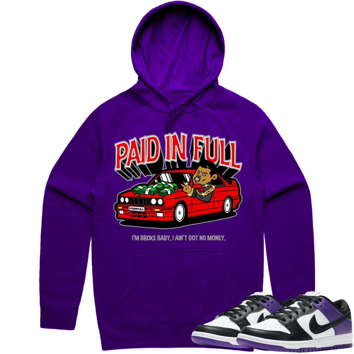 Court Purple Dunks Hoodie to Match - RED PAID