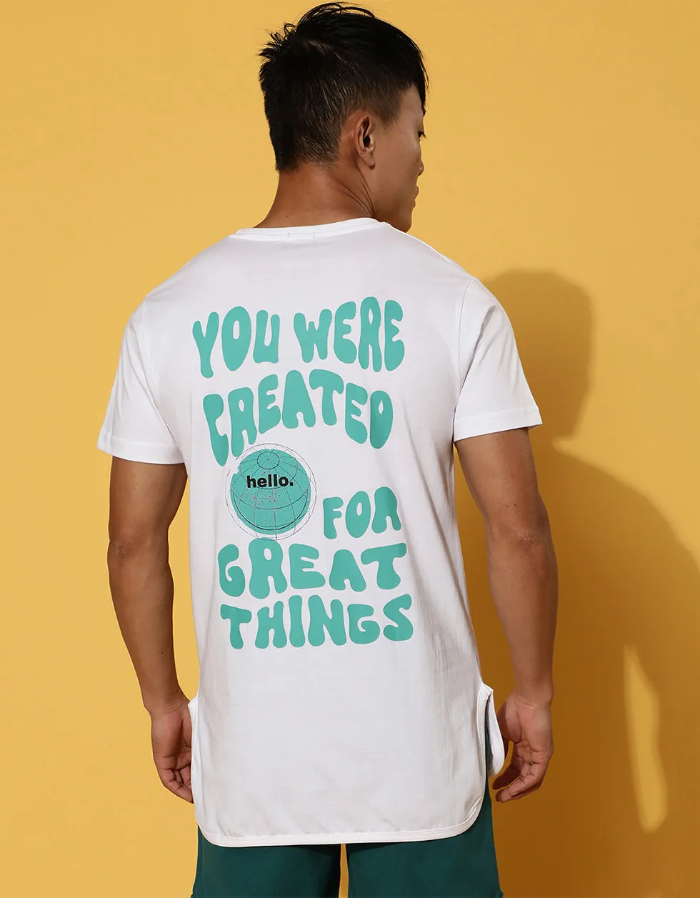 Created for Great Things White Regular Fit Back Typographic Printed Tshirt