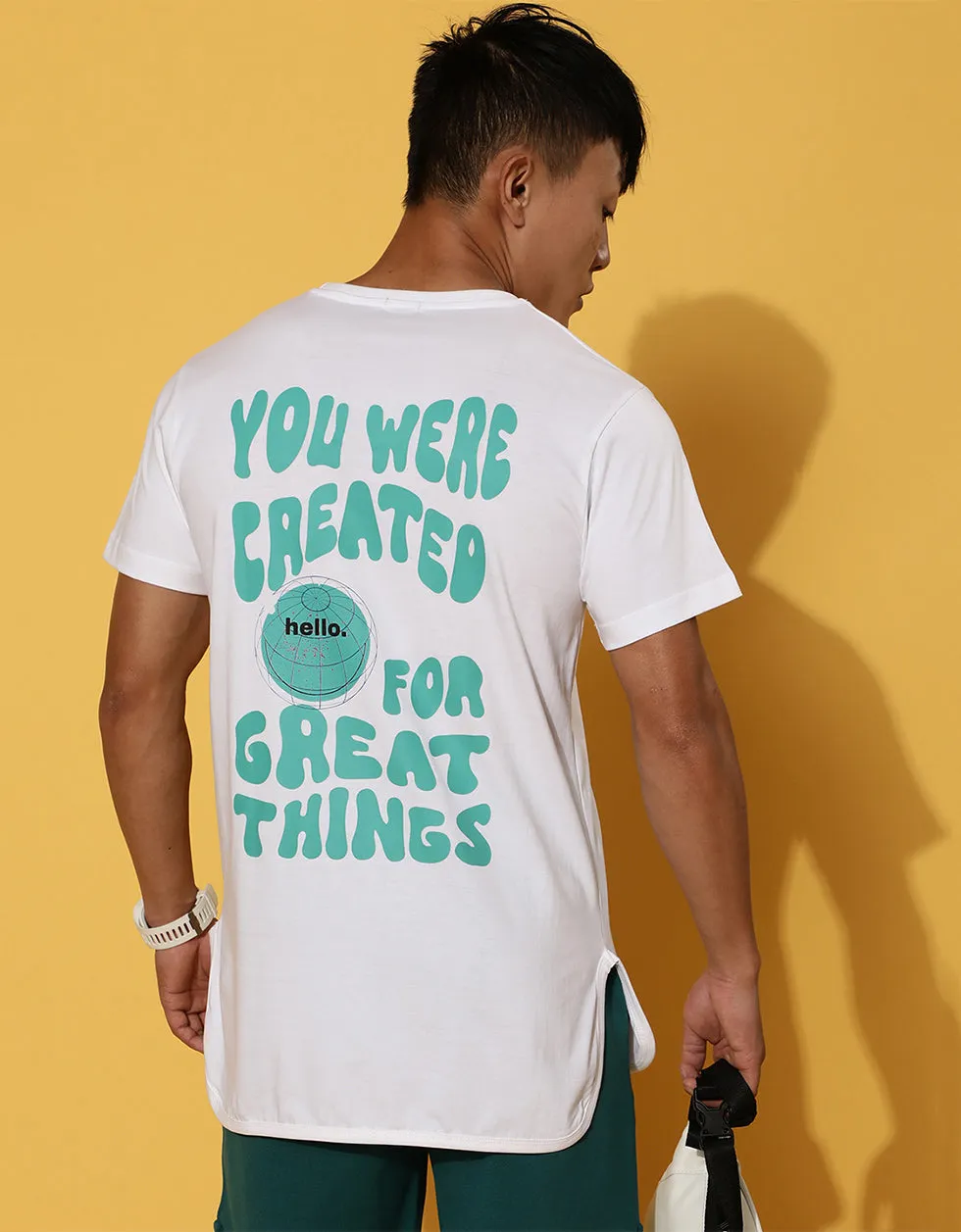 Created for Great Things White Regular Fit Back Typographic Printed Tshirt