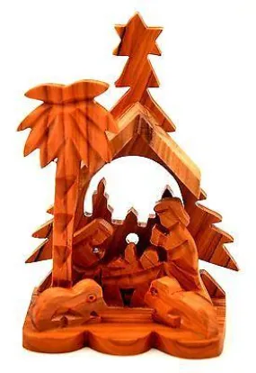 Crib Nativity Model 112 Made in Olivewood From Bethlehem Jerusalem