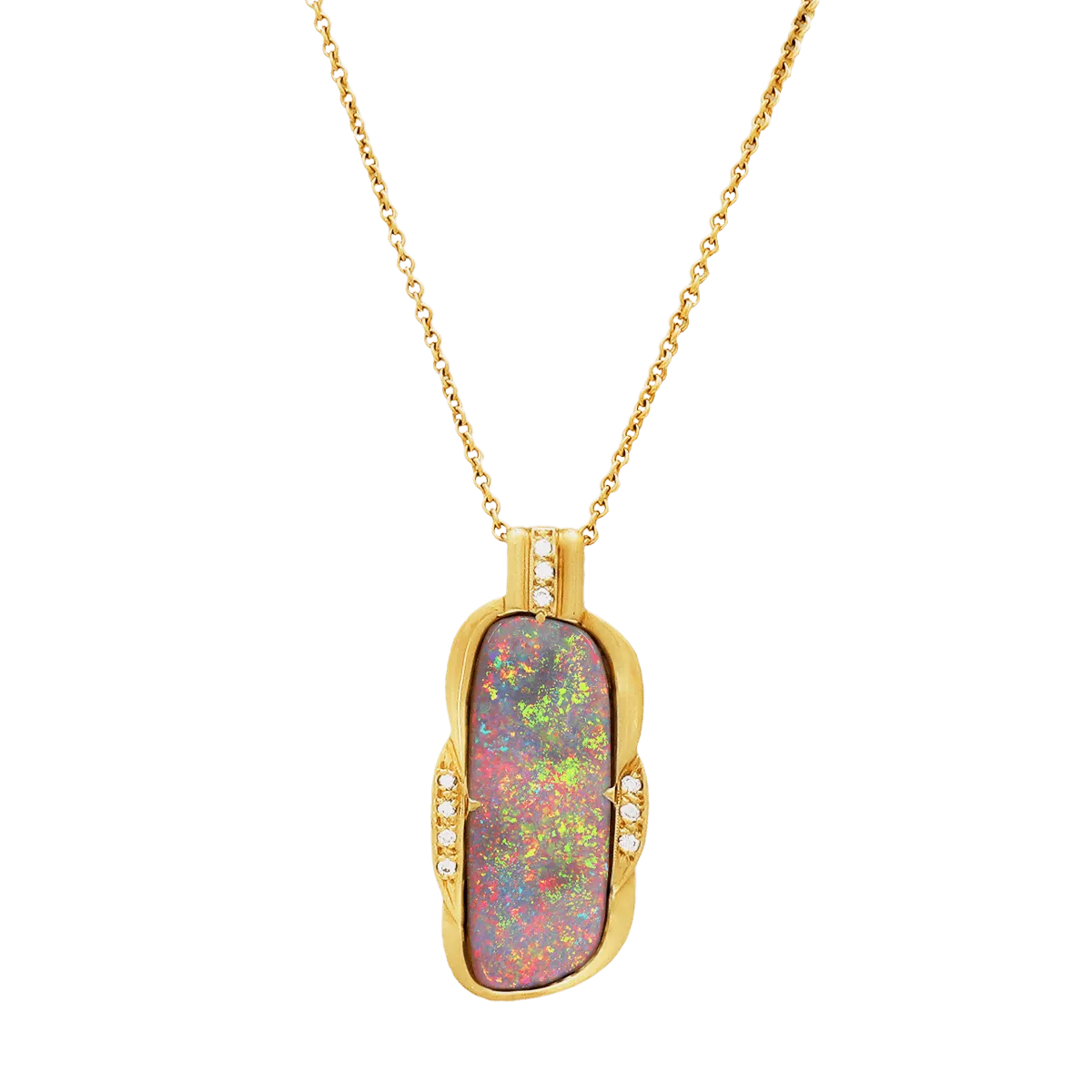 Dark Pinfire Opal Necklace