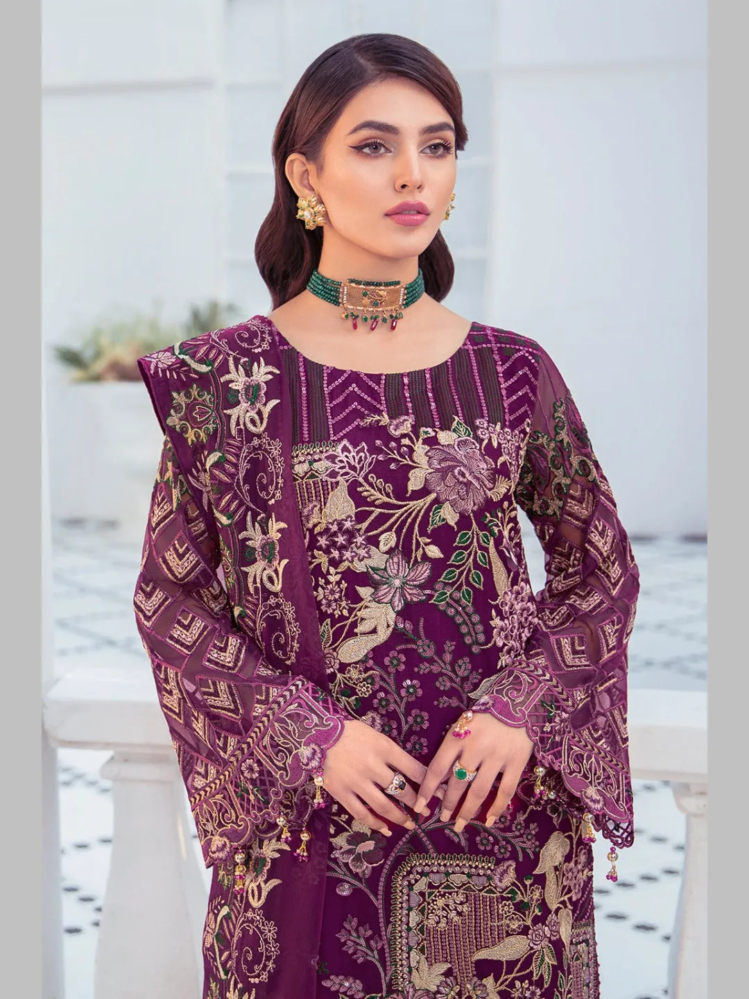 Designer Embroidered Chiffon