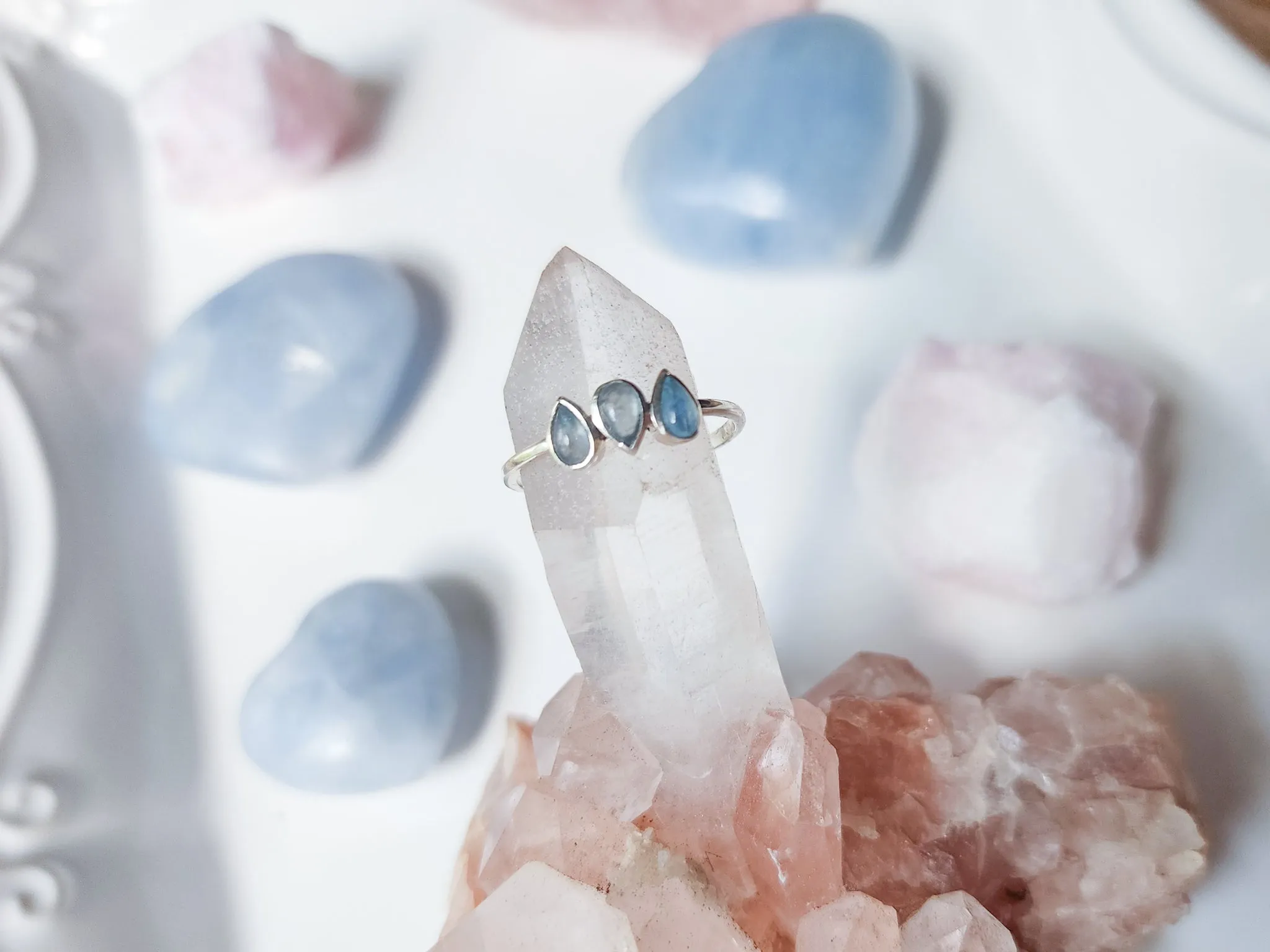 Dew Drop Dainty Sterling Ring || Aquamarine