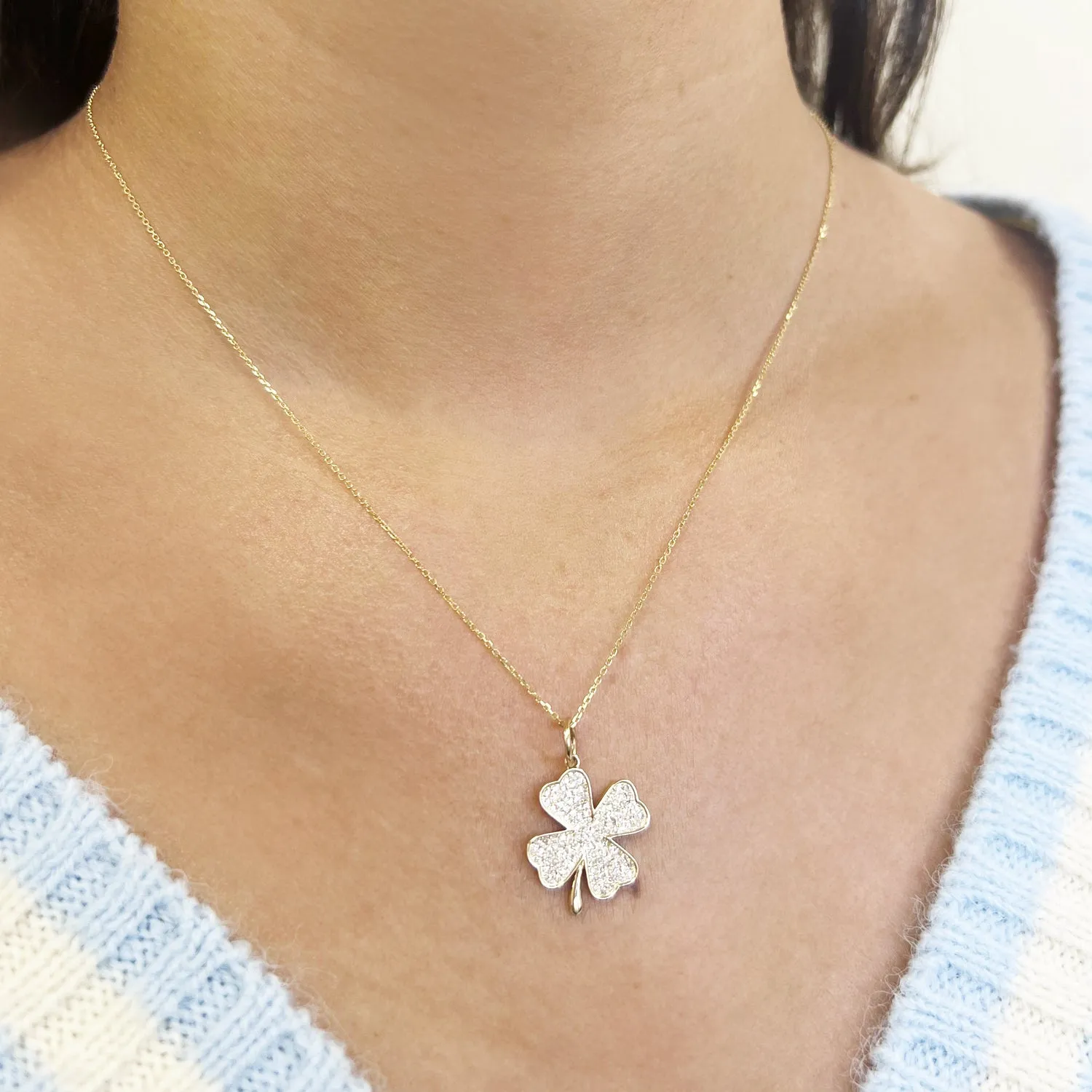 Diamond Lucky Clover Charm