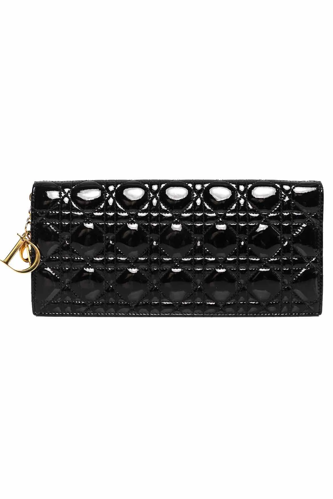 Dior Lady Dior Patent Leather Cannage Clutch