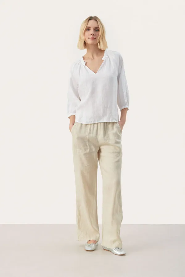 ELODY LINEN BLOUSE (BRIGHT WHITE) - PART TWO