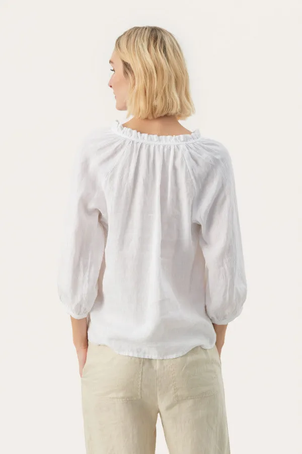 ELODY LINEN BLOUSE (BRIGHT WHITE) - PART TWO