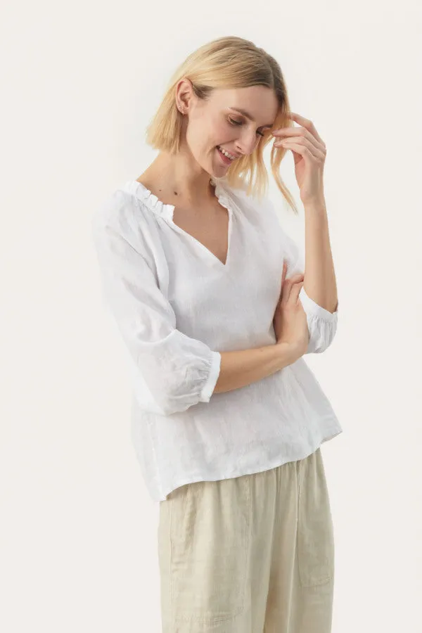 ELODY LINEN BLOUSE (BRIGHT WHITE) - PART TWO