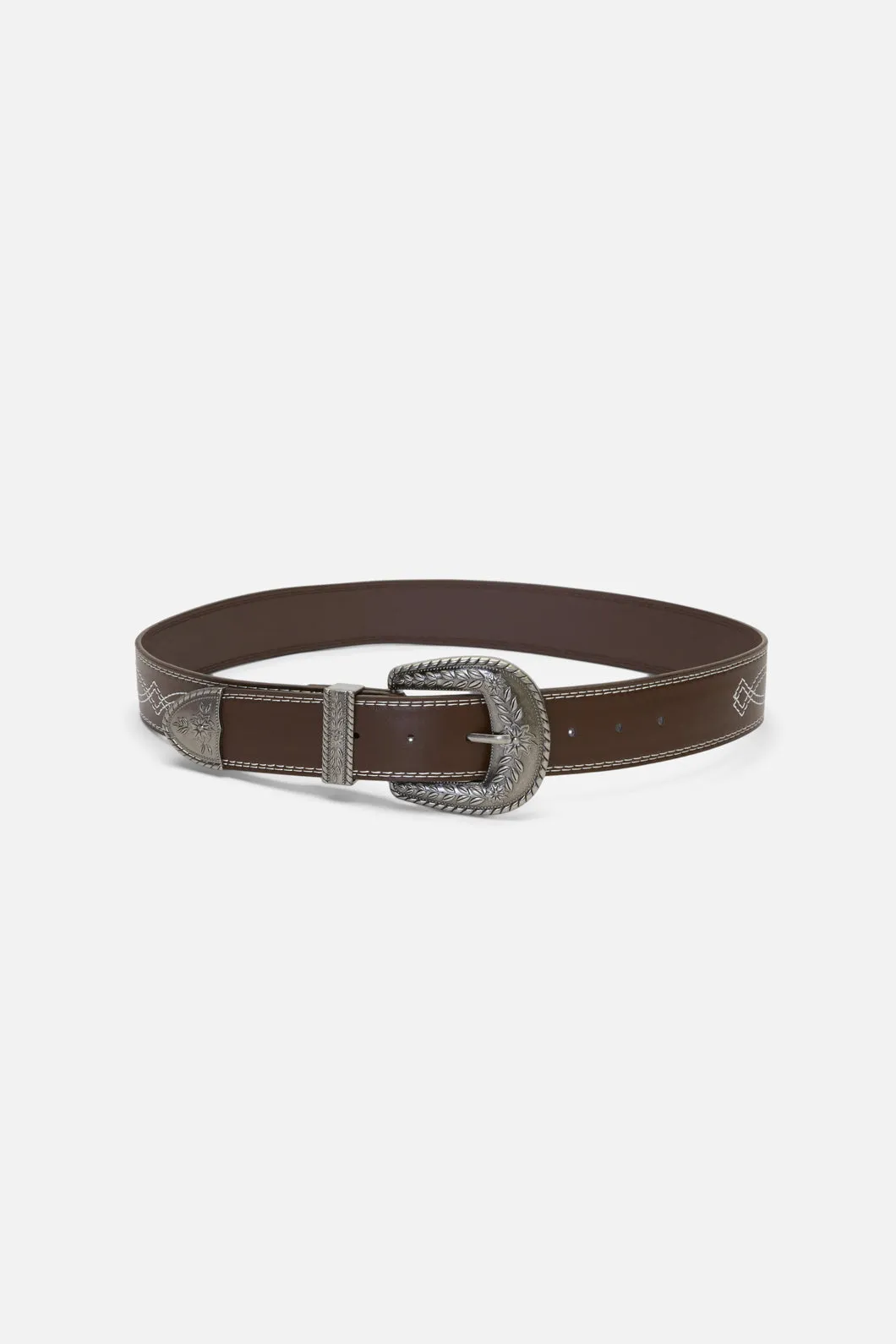 Embroidered Contrast Belt