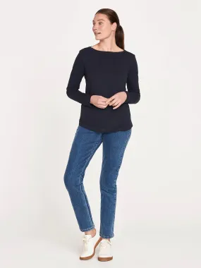 Fairtrade Organic Cotton Long Sleeve Jersey Top - Navy