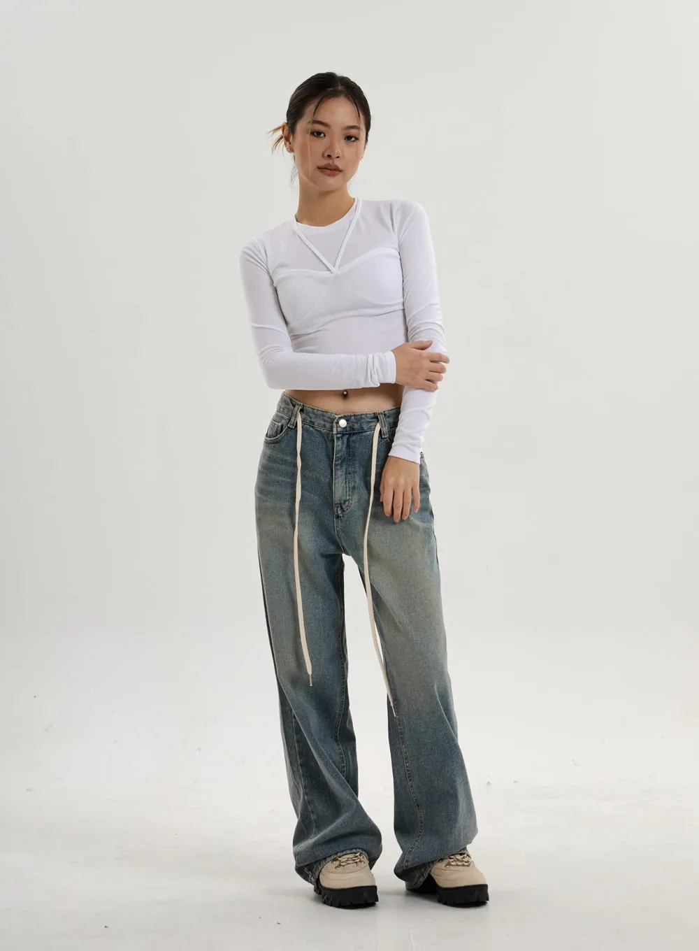 Fake Layered Crop Top CN17