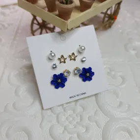 Floral Star Pearl Studs Combo