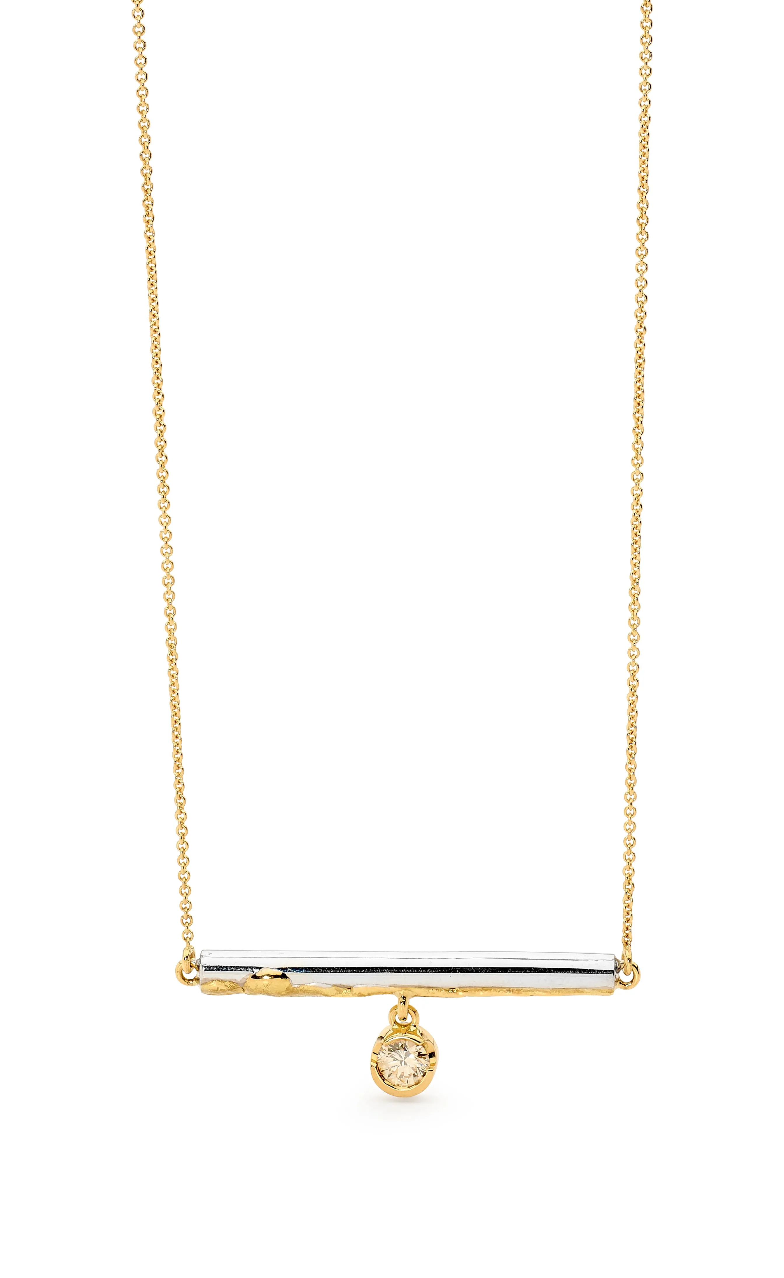 Freeform Diamond Bar Necklace