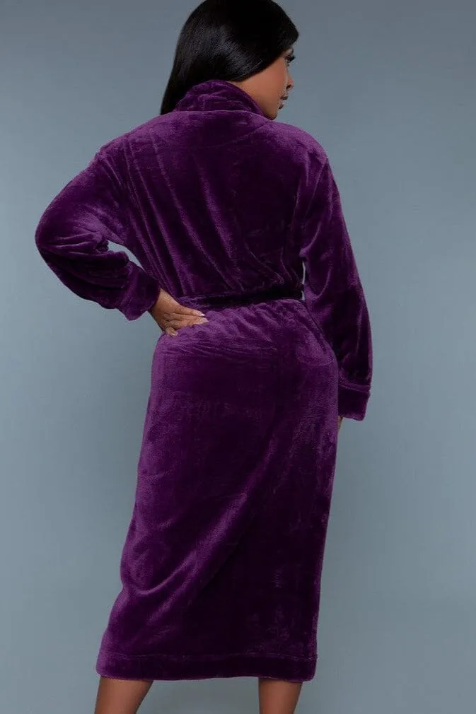 Full-length Plush Purple Robe