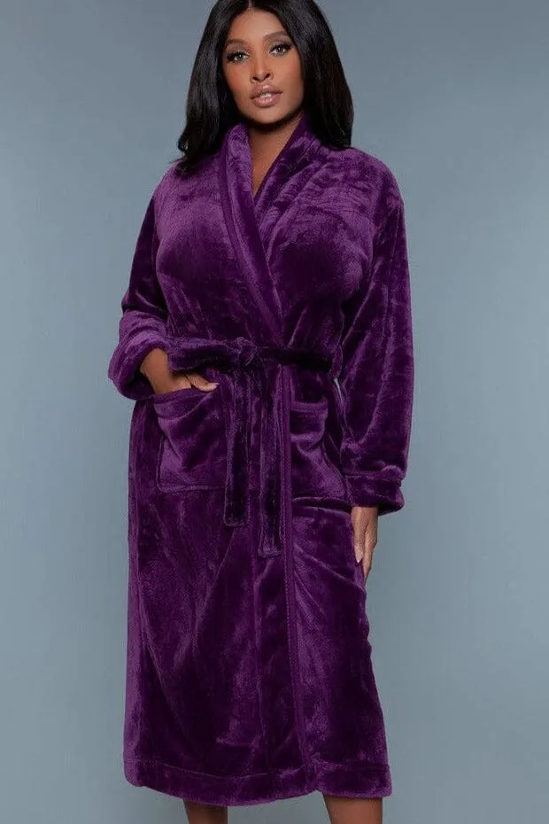 Full-length Plush Purple Robe