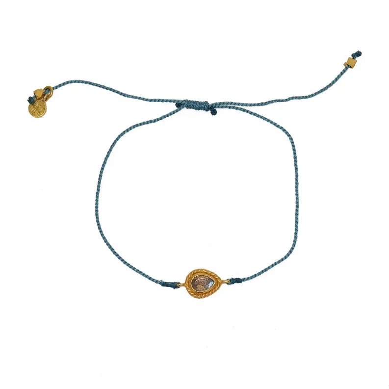 Gold Plated Labradorite Cord Bracelet