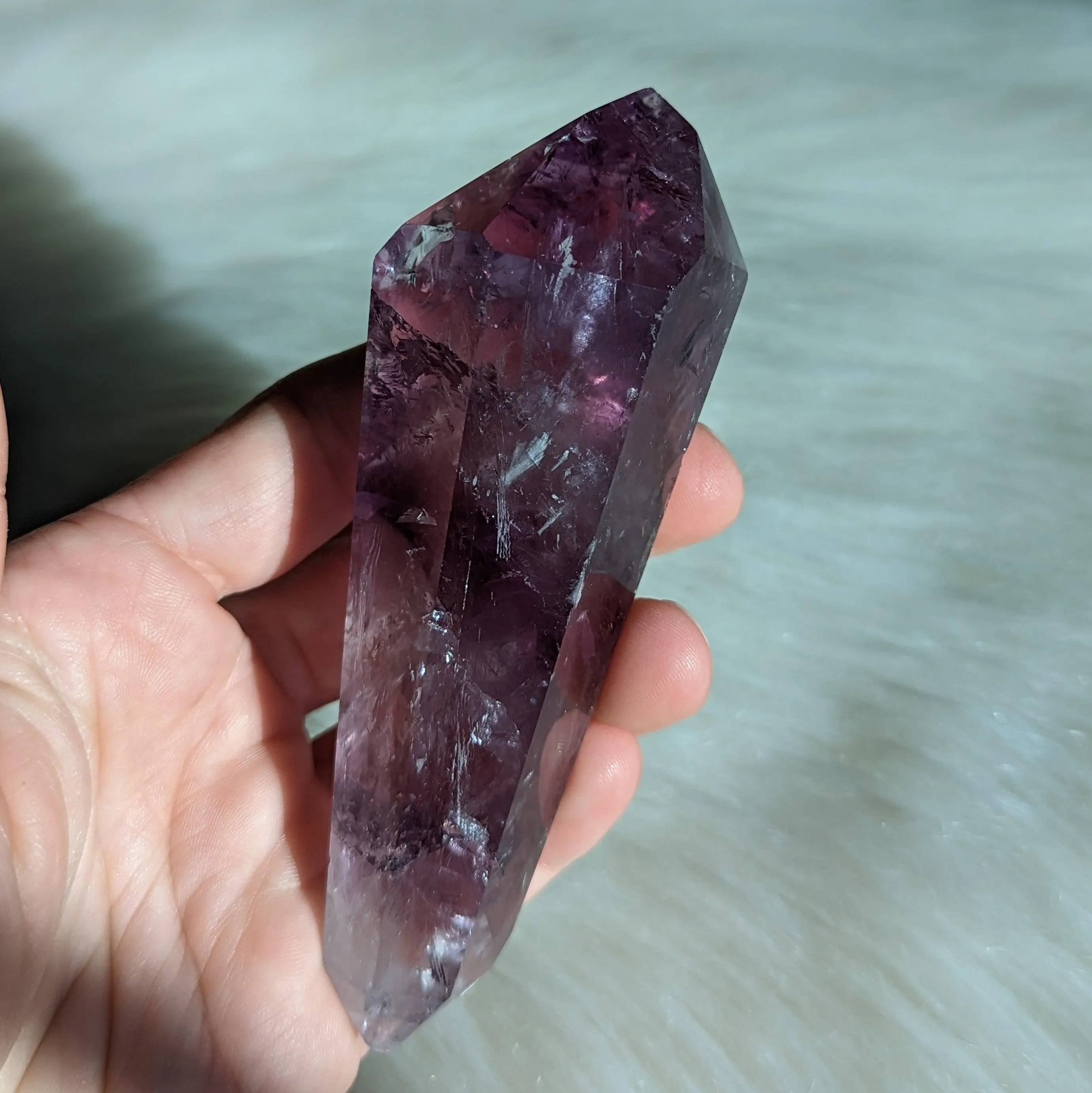 Gorgeous Purple Amethyst Wand Carving With Rainbows From Brazil #2