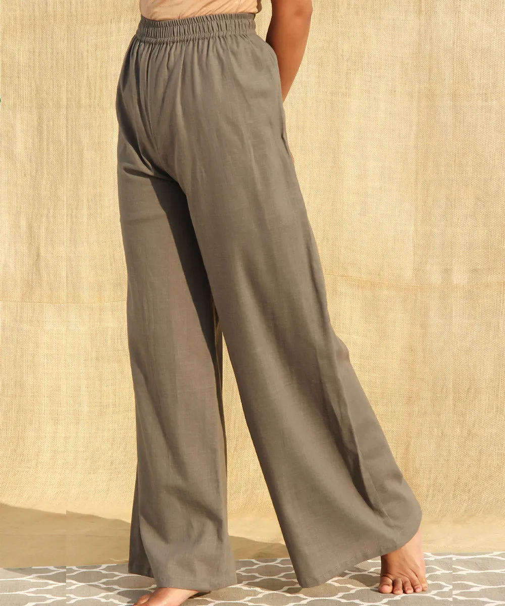 Grey hand woven cotton slub pant