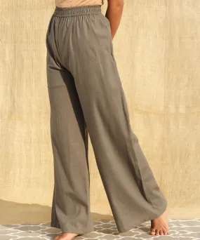 Grey hand woven cotton slub pant