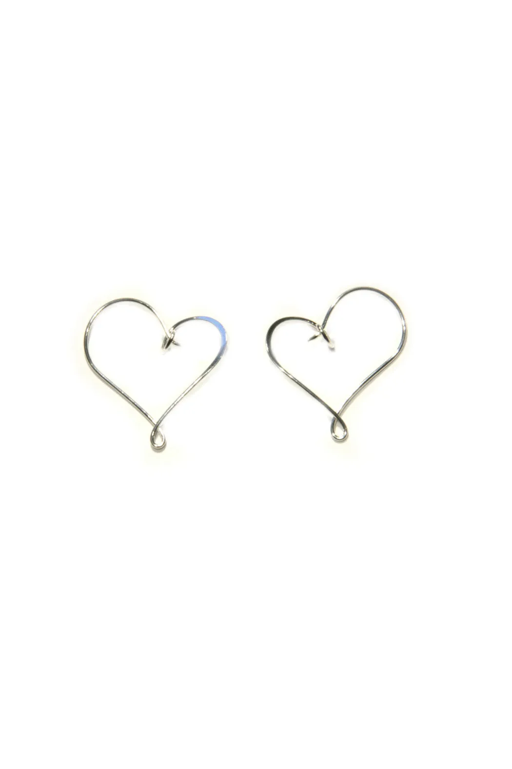 Handmade Heart Hoops