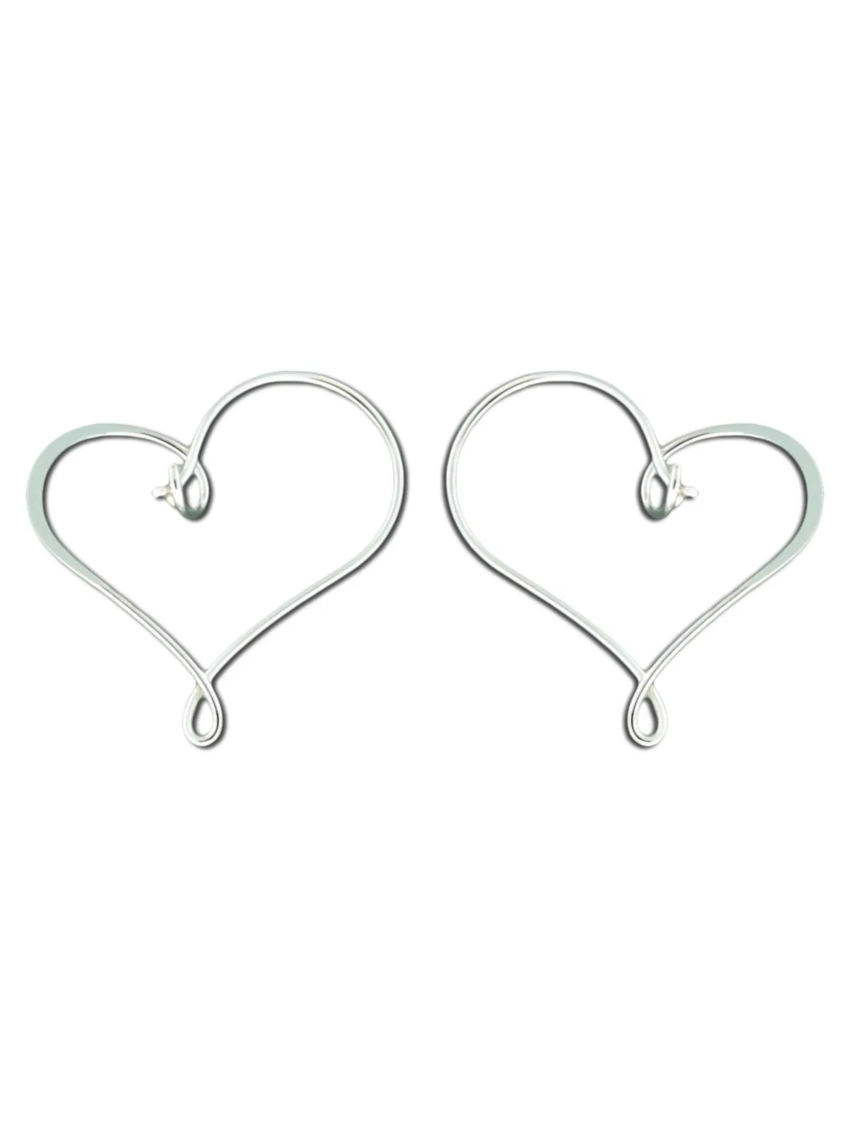 Handmade Heart Hoops