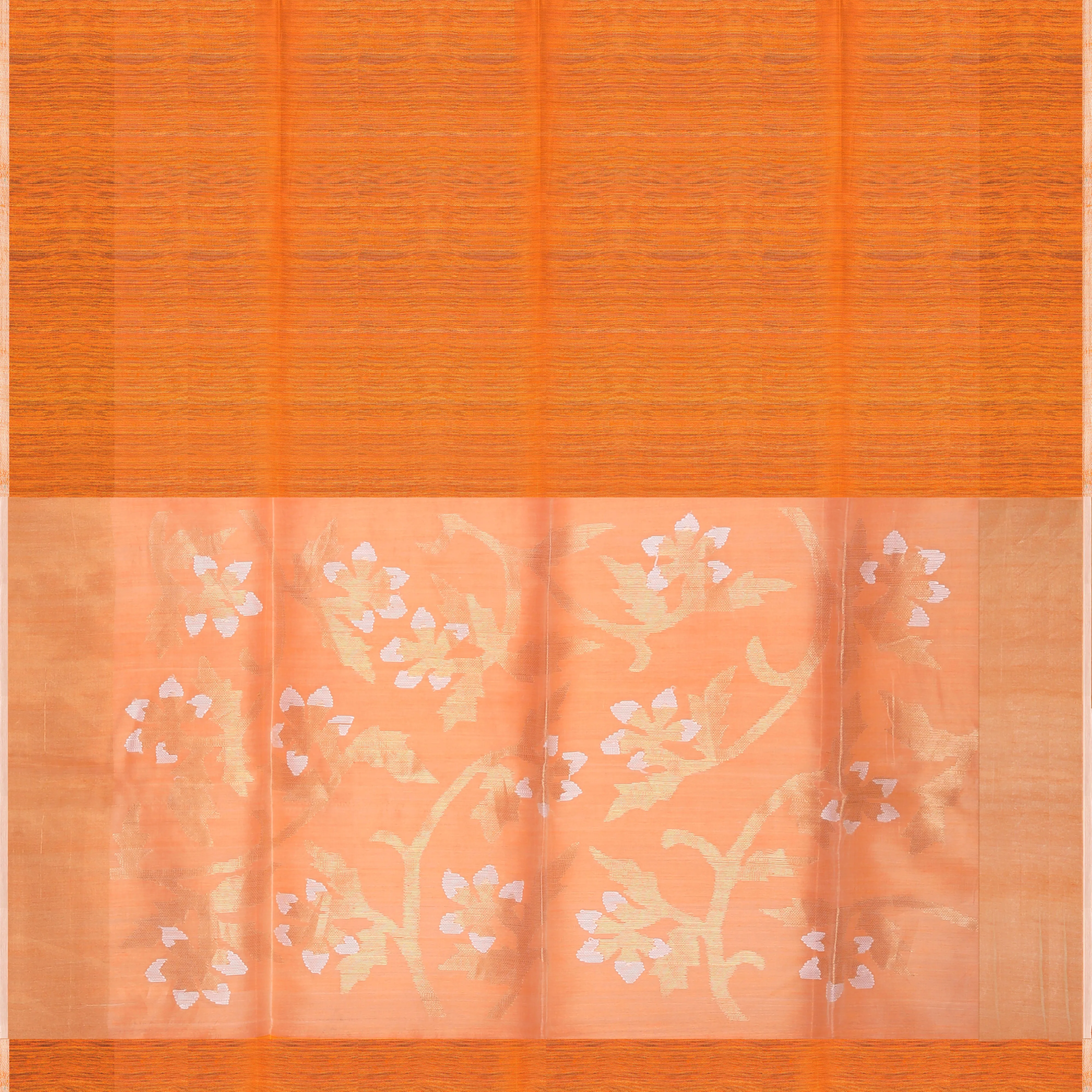 Handwoven Orange Matka Silk Saree - 1274T003869DSC