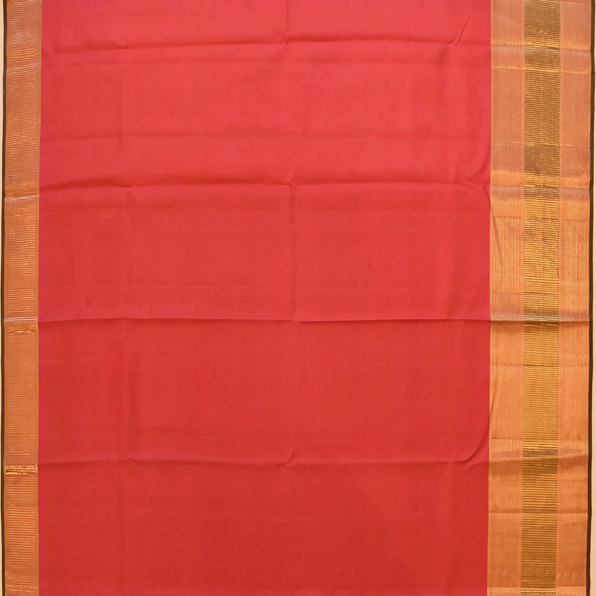 Handwoven Orange with Peach Kanjivaram Silk Saree - 414N000484DSS