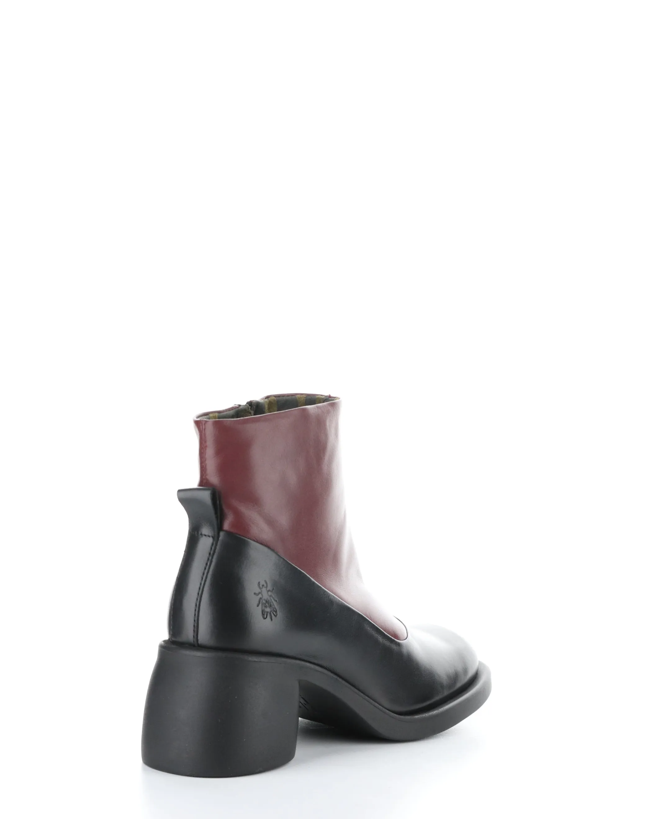 HINT003FLY 002 BLACK/WINE Round Toe Boots