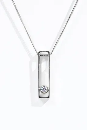 Hollow Bar Pendant - Silver