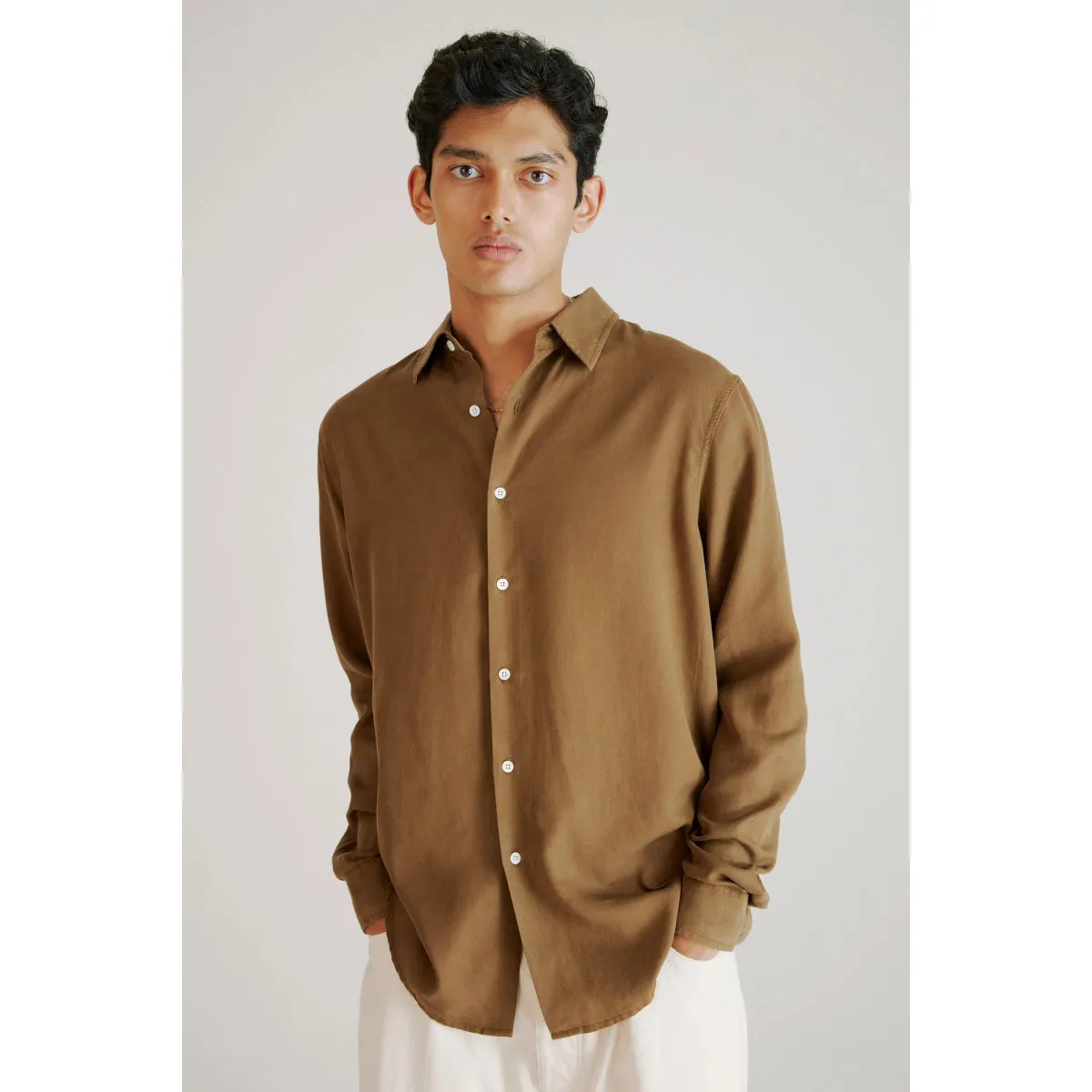 Hope Air Clean Shirt khaki tencel