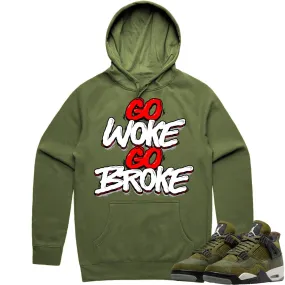 Jordan 4 Craft Olive 4s Hoodie to Match - RED GO WOKE GO BROKE