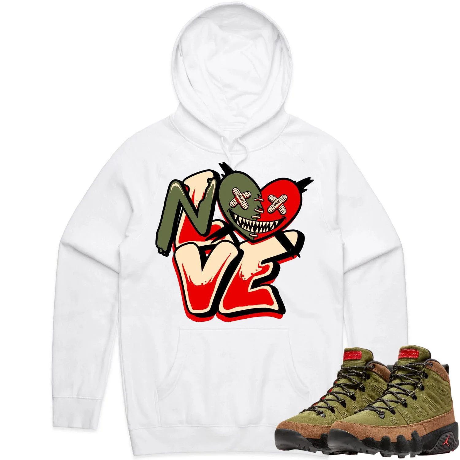 Jordan 9 Beef Broccoli 9s Hoodie to Match - OLIVE NO LOVE BAWS