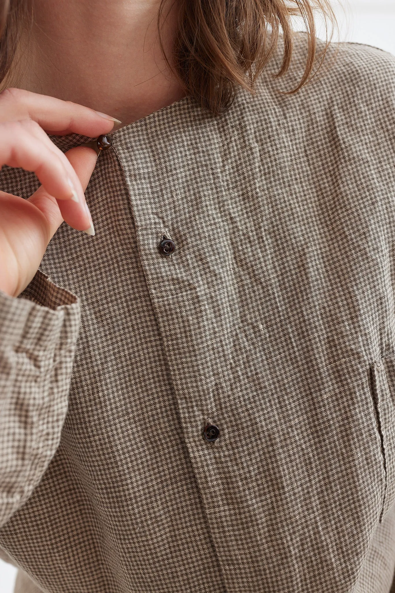 Kaval - No-Collar Shirt Linen