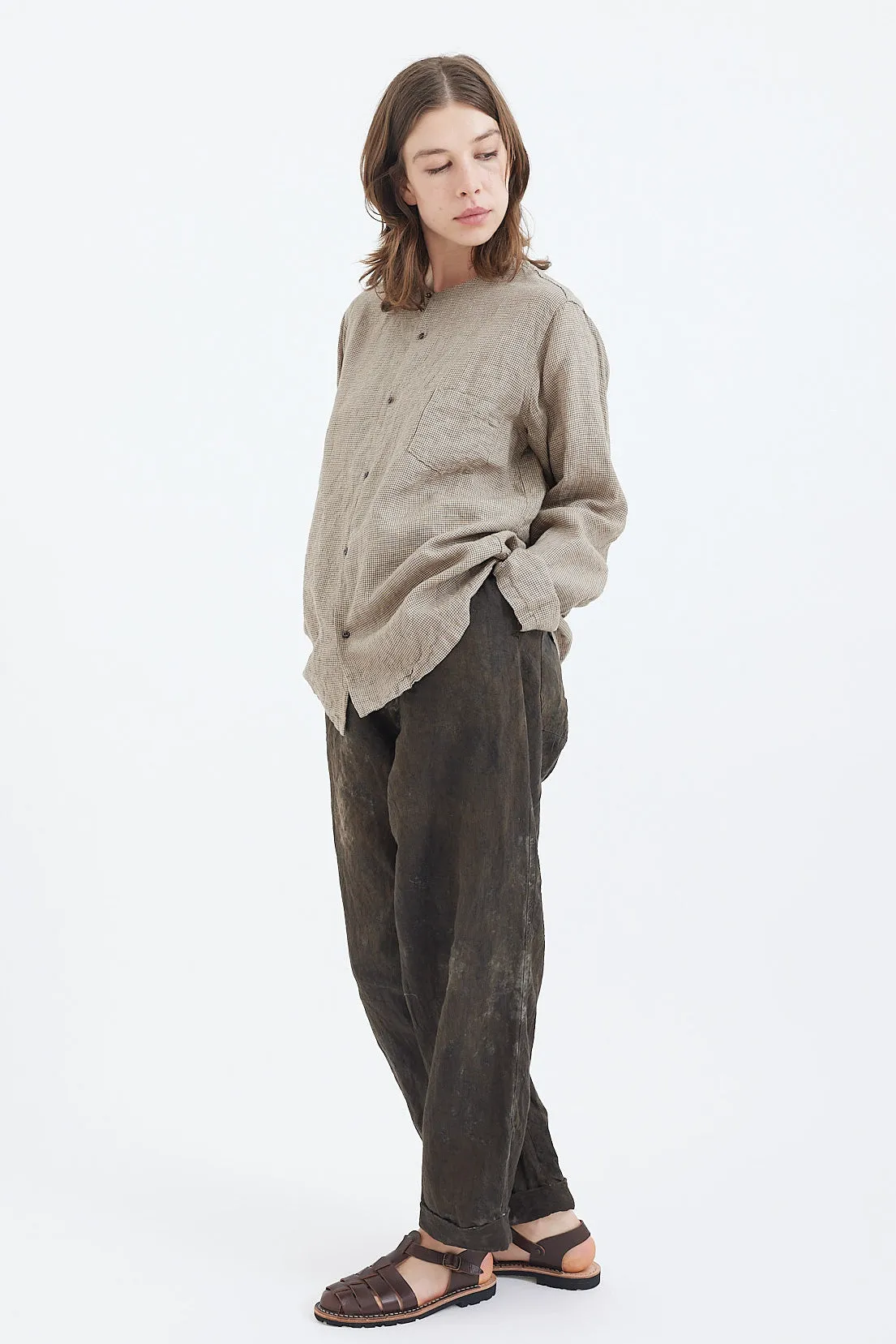 Kaval - No-Collar Shirt Linen