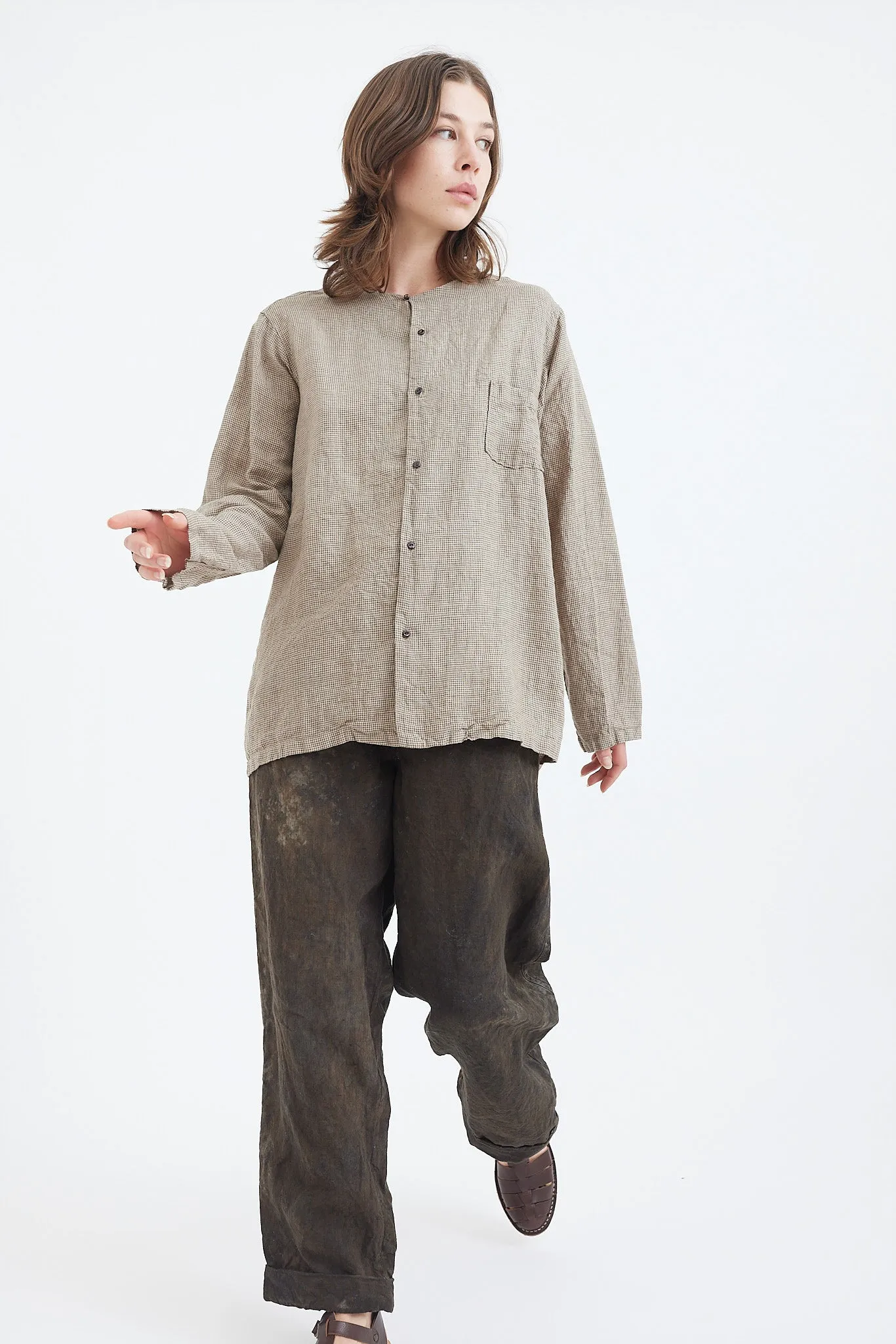 Kaval - No-Collar Shirt Linen