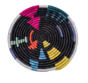 Kazi :: 6 Small Black & Neon Mtoto Round Basket