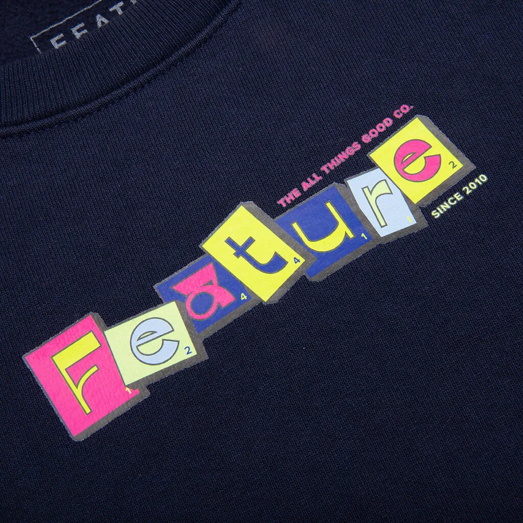 Kids Scrabble Crewneck - Navy