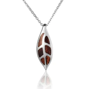 Koa Wood Maile Leaf Pendant