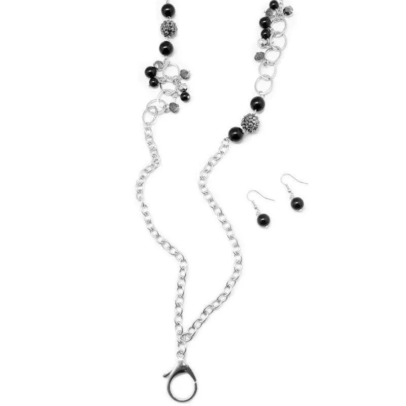 Lady of the House Black Lanyard Necklace