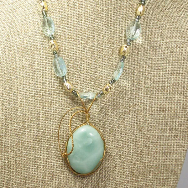 Larissa Aventurine Cabochon Pendant Necklace