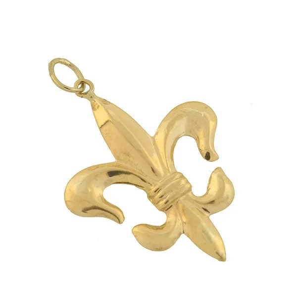 Late Victorian 14kt Fleur De Lys Pendant