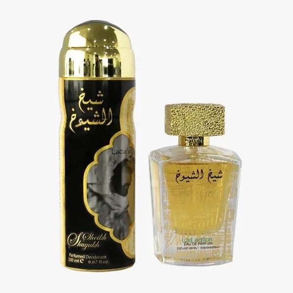 Lattafa Sheikh Al Shuyukh Luxe Edition Gift Set for Men, EDP 100ml   Deodorant 200ml